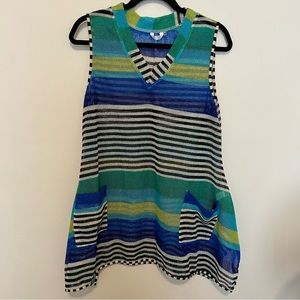 Kaktus Green and Black V Neck Tank Top